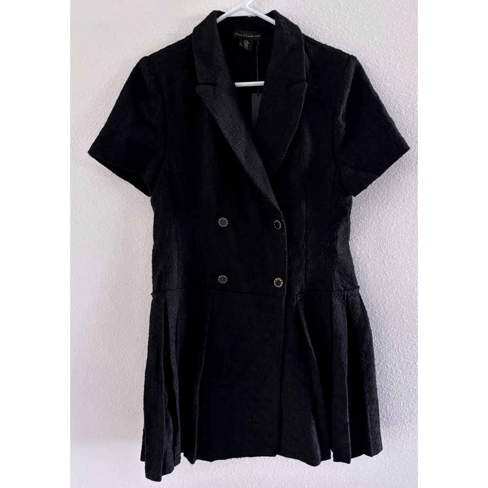 House of Harlow 1960 Dress Womens‎ Medium Black Tweed Career Quiet Luxury Preppy